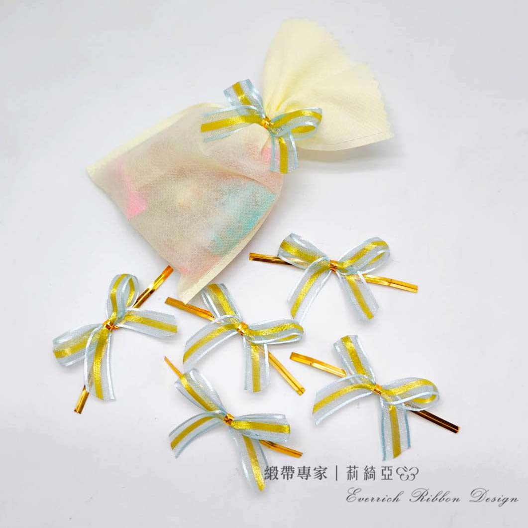 【30513】水藍金蔥魔帶蝴蝶結- 12mm