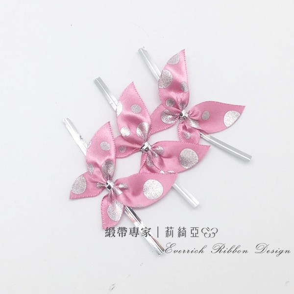 【30215】特多馬卡龍蝴蝶結-粉印銀