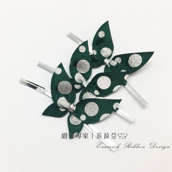 【30206】帽帶馬卡龍蝴蝶結-綠印銀