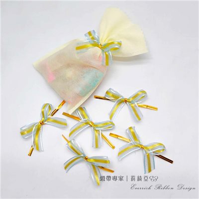 【30513】水藍金蔥魔帶蝴蝶結- 12mm