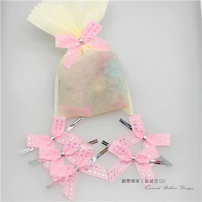 【30512】粉五彩魔帶蝴蝶結- 12mm 