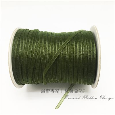 【20199】素色墨綠雪紗緞帶-1分3mm (300碼/捲)