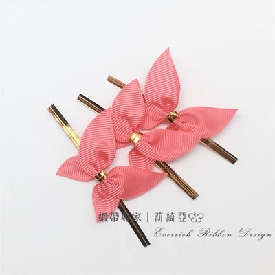 【30216】帽帶馬卡龍蝴蝶結-橘紅
